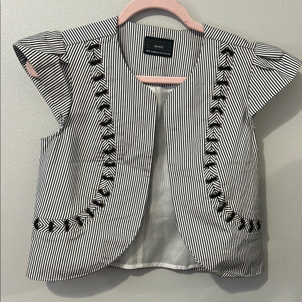Black and White Stripped Vest